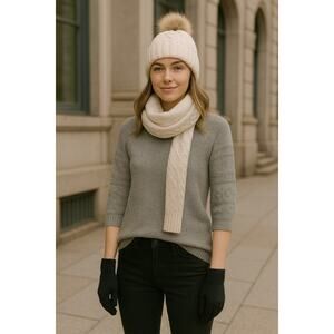 NWT LA made Women's Crewneck Pullover Sweater 3/4 Sleeve Solid Gray Size Small